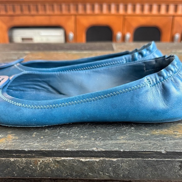 Tory Burch Vibrant Blue Leather Flats - Picture 2 of 6